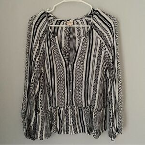 Keep In Touch Women’s V Neck Bohemian Long Sleeve Top